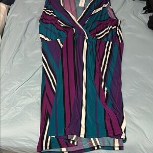 Striped V-Neck Sleeveless Dress